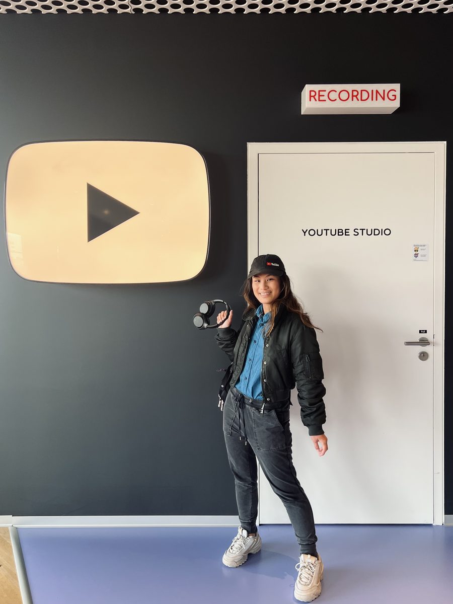 Rhea at a YouTube Studio recording space